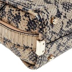 Coach Beige/Black Python Embossed Leather Swagger 20 Tote