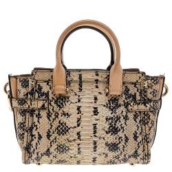 Coach Beige/Black Python Embossed Leather Swagger 20 Tote