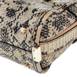Coach Beige/Black Python Embossed Leather Swagger 20 Tote