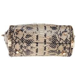 Coach Beige/Black Python Embossed Leather Swagger 20 Tote