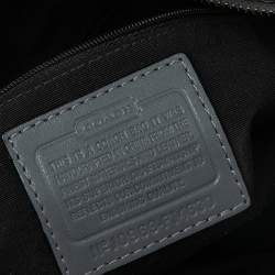 Coach Grey Signature Canvas and Patent Leather Zoe Hobo