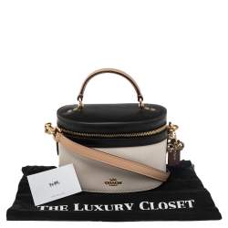Pre Owned Coach x Selena Tri Color Leather Trail Top Handle Bag
