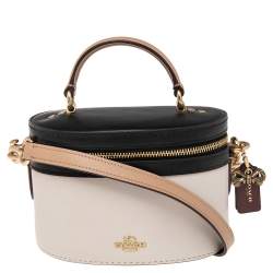 Pre Owned Coach x Selena Tri Color Leather Trail Top Handle Bag
