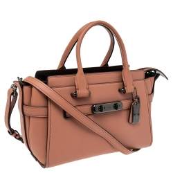 Coach Peach Leather Swagger 27 Carryall Satchel