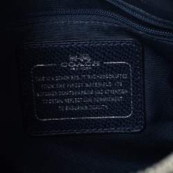 Pre Owned Coach Navy Blue/Black Floral Print Coated Canvas and Leather Mini Bennett Satchel