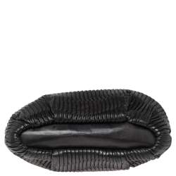 Pre Owned حقيبة ساتشل كوتش ليندسي جلد مكشكش أسود