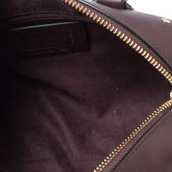 Pre Owned Coach Black/Burgundy Leather and Patent Leather Mini Bennett Satchel