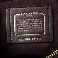Pre Owned Coach Black/Burgundy Leather and Patent Leather Mini Bennett Satchel