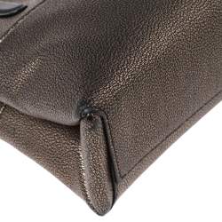 Pre Owned Coach Metallic Leather Mini Turnlock Borough Chain Bag