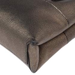 Pre Owned Coach Metallic Leather Mini Turnlock Borough Chain Bag