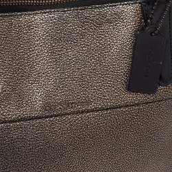 Pre Owned Coach Metallic Leather Mini Turnlock Borough Chain Bag