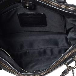 Pre Owned Coach Metallic Leather Mini Turnlock Borough Chain Bag