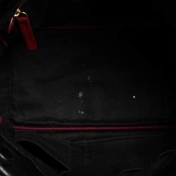 Pre Owned Coach Black Monogram Leather Turnlock Tote