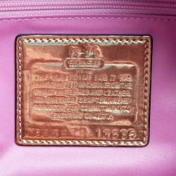 Pre Owned Coach Gold Ombre Signature Op Art Canvas and Leather Madison Sabrina Satchel 