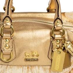 Coach Gold Ombre Signature Op Art Canvas and Leather Madison Sabrina Satchel 