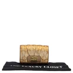 Coach Gold Ombre Signature Op Art Canvas And Leather Compact Wallet