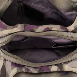 Pre Owned Coach Multicolor Signature Canvas and Leather Madison Maggie Hobo