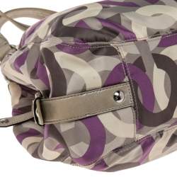 Pre Owned Coach Multicolor Signature Canvas and Leather Madison Maggie Hobo