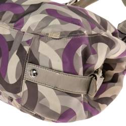 Pre Owned Coach Multicolor Signature Canvas and Leather Madison Maggie Hobo