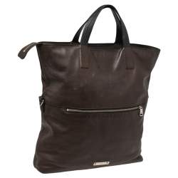 Pre Owned Coach Brown Leather Charles Foldover Tote