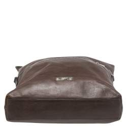 Pre Owned Coach Brown Leather Charles Foldover Tote