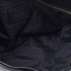 Pre Owned Coach Black Leather Turnlock Chain Tote