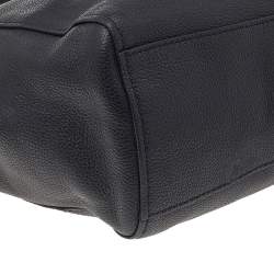 Pre Owned Coach Black Leather Turnlock Chain Tote