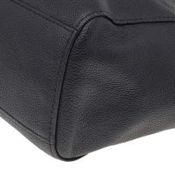 Pre Owned Coach Black Leather Turnlock Chain Tote