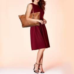 Pre Owned Coach Brown Leather Turnlock Buckle Tote