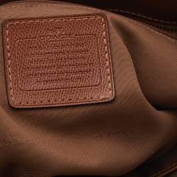 Pre Owned Coach Brown Leather Turnlock Buckle Tote
