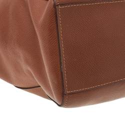 Pre Owned Coach Brown Leather Turnlock Buckle Tote