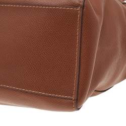 Pre Owned Coach Brown Leather Turnlock Buckle Tote