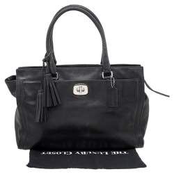 Pre Owned Coach Black Leather Chelsea Carryall Bag
