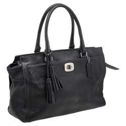 Pre Owned Coach Black Leather Chelsea Carryall Bag