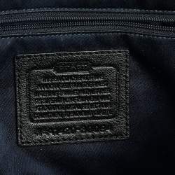 Coach Black Signature Canvas And Leather Double Top Zip Satchel