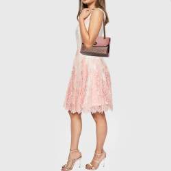 Pre Owned Coach Pink/Beige Leather and Coated Canvas Parker Shoulder Bag