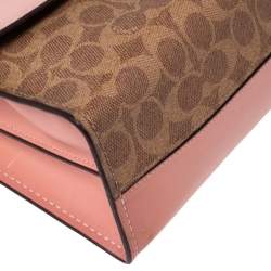 Pre Owned Coach Pink/Beige Leather and Coated Canvas Parker Shoulder Bag