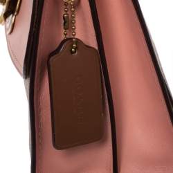 Pre Owned Coach Pink/Beige Leather and Coated Canvas Parker Shoulder Bag