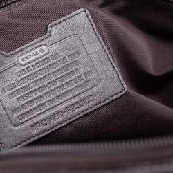 Pre Owned Coach Brown/Beige Signature Coated Canvas and Leather Metropolitan Duffle Bag