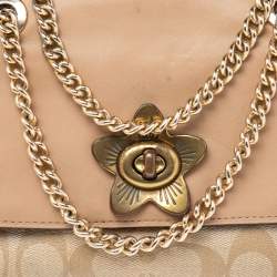Coach Multicolor Signature Canvas, Snakeskin Embossed Leather, And Leather Mini Cassidy Shoulder Bag