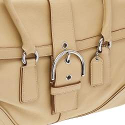 Coach Cream Soho Hamptons Buckle Leather Satchel
