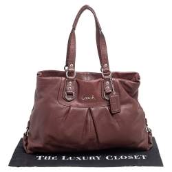 Pre Owned Coach Brown Leather Ashley Tote