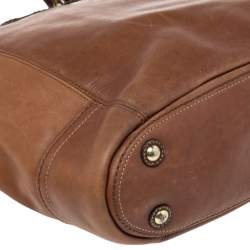 Pre Owned Coach Brown Leather Gallery Laced N/S Tote
