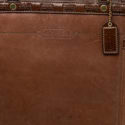 Pre Owned Coach Brown Leather Gallery Laced N/S Tote