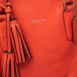 Coach Orange Leather Top Zip Tote 