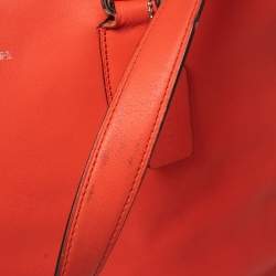 Coach Orange Leather Top Zip Tote 