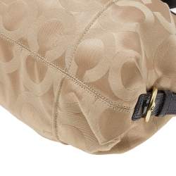 Coach Beige/Brown Signature Canvas And Patent Leather Madison Audrey Satchel
