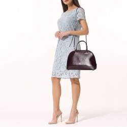 مملوكة مسبقًا Coach Dark Plum Leather Sierra Dome Satchel Bag