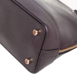 مملوكة مسبقًا Coach Dark Plum Leather Sierra Dome Satchel Bag