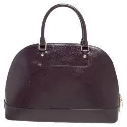 مملوكة مسبقًا Coach Dark Plum Leather Sierra Dome Satchel Bag